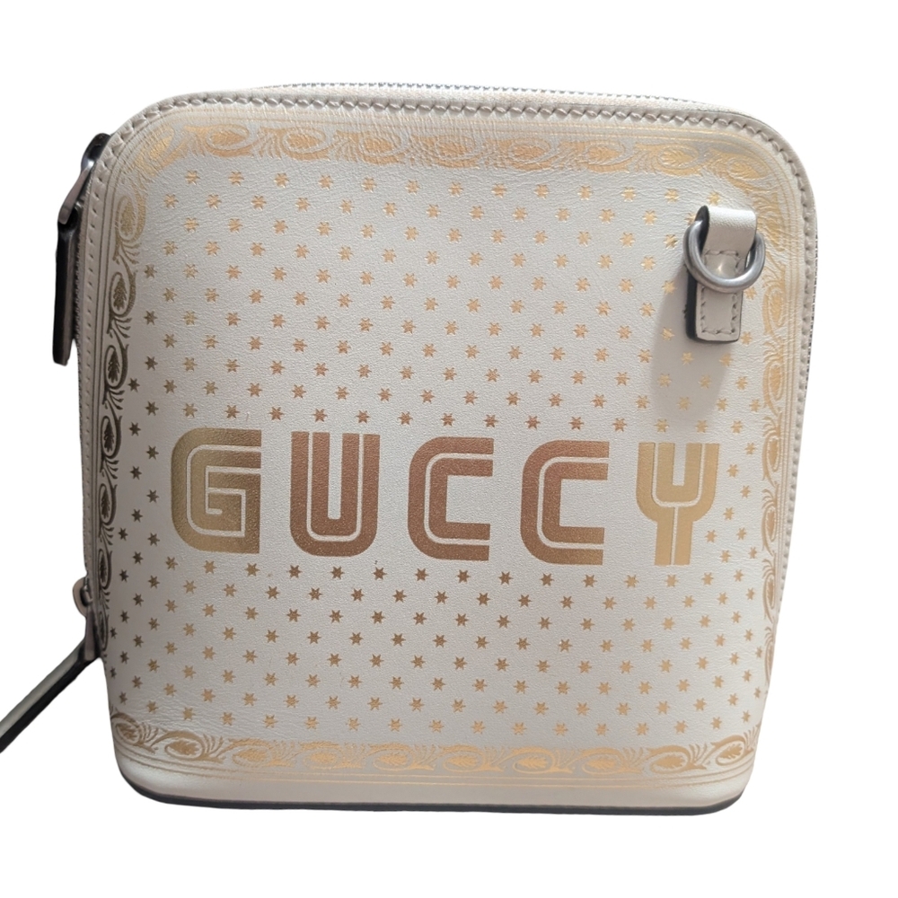 Gucci Guccy Sega Mini Dome Crossbody Bag White Gold - Picture 5 of 16